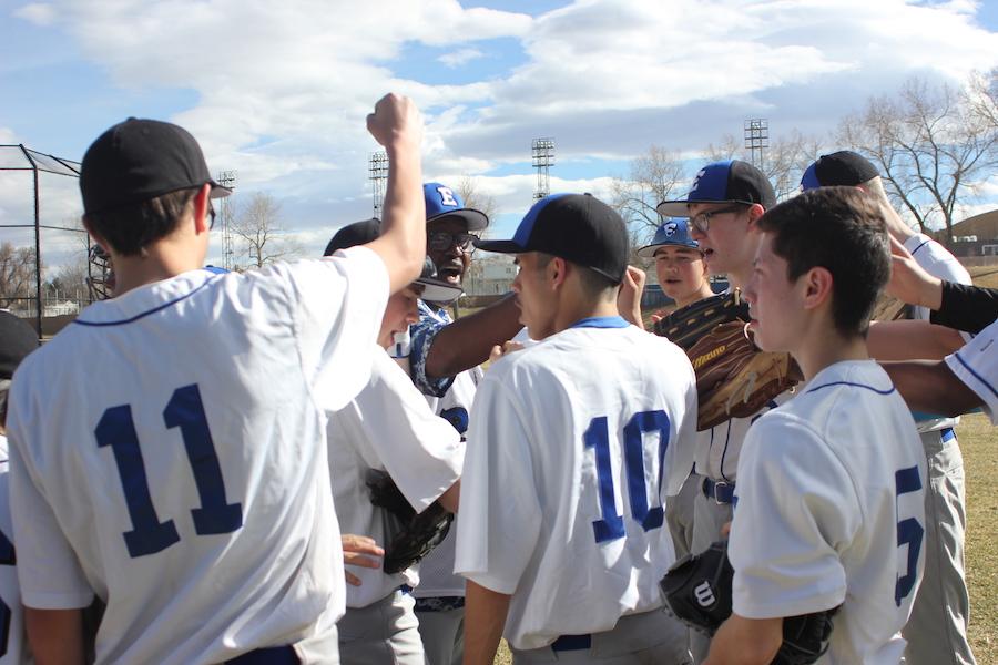 (l-r) Chance Coupe (10), Isaiah Martinez (12), Daniel Trujillo (11) break it down before a game last season