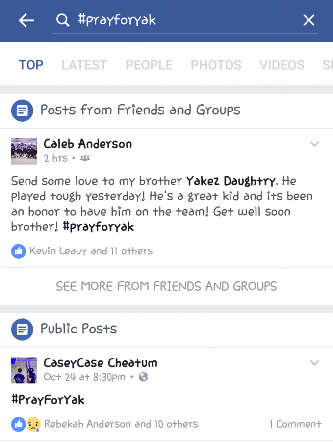 Facebook posts for Yakez Daughtry