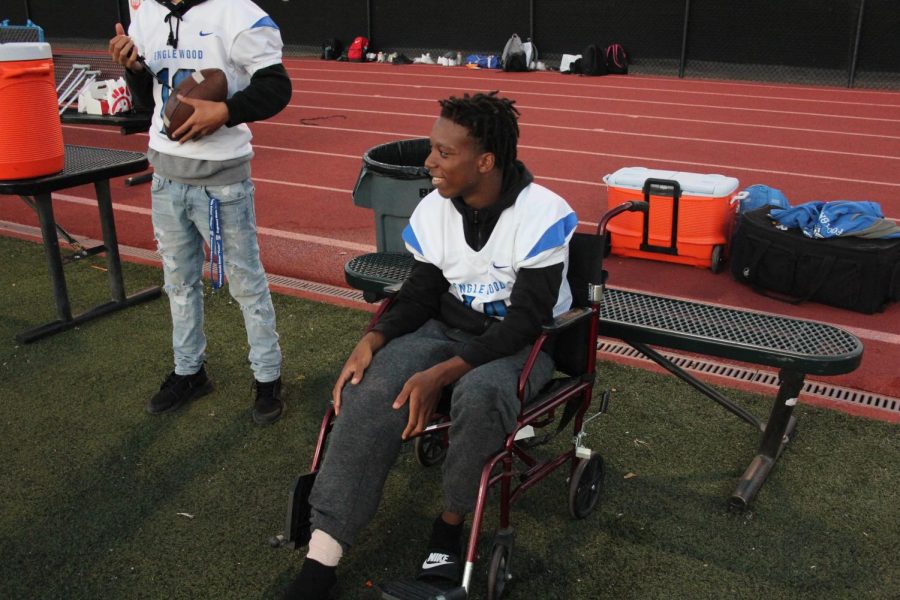 Starting cornerback Zack Cave (10) watches his team from the sidelines at All City Stadium