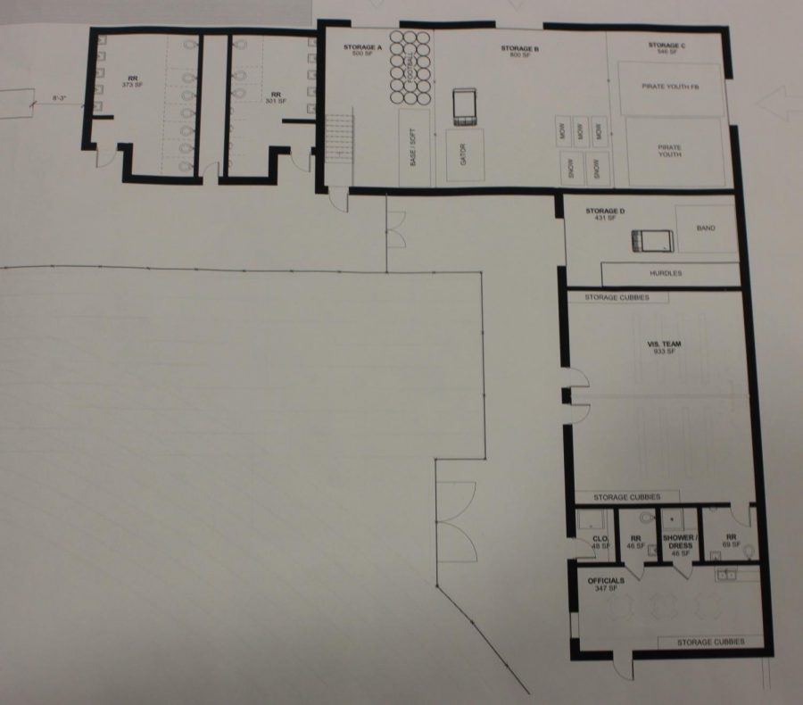 Plan for the locker rooms and storage