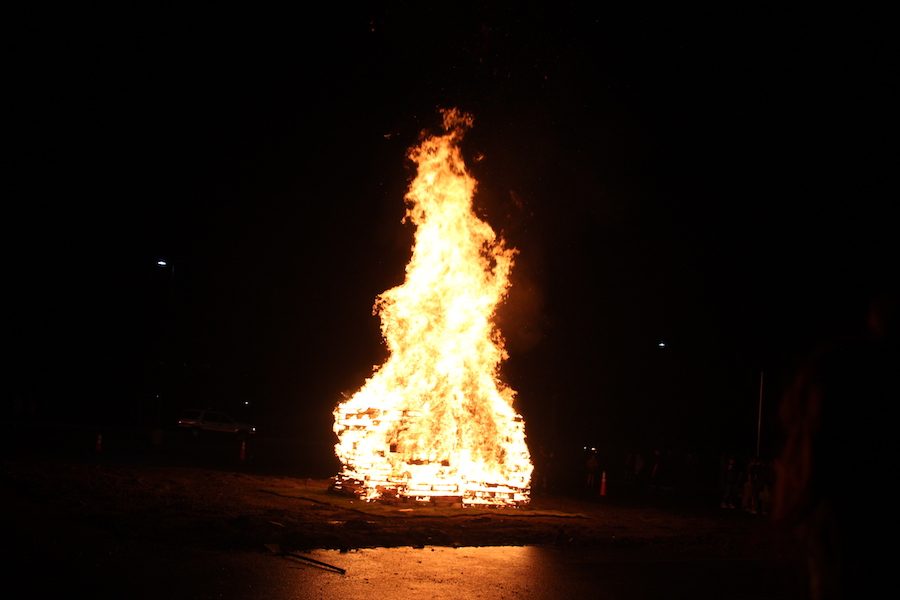 The annual EHS bonfire brought out students and adults to the high school parking lot. The event has been happening at EHS for decades.