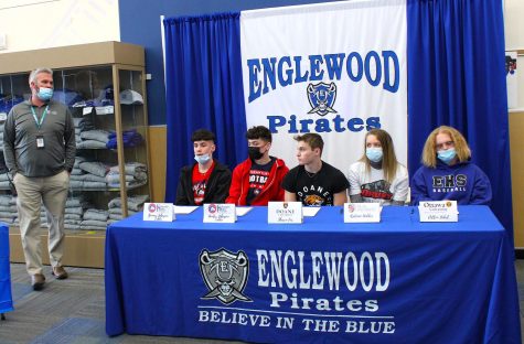 Family, friends, and teammates joined in the celebration and signing event on February 3, 2022 at EHS. Nearly the entire school came out to support the student-athletes and wish them luck on their next adventure.