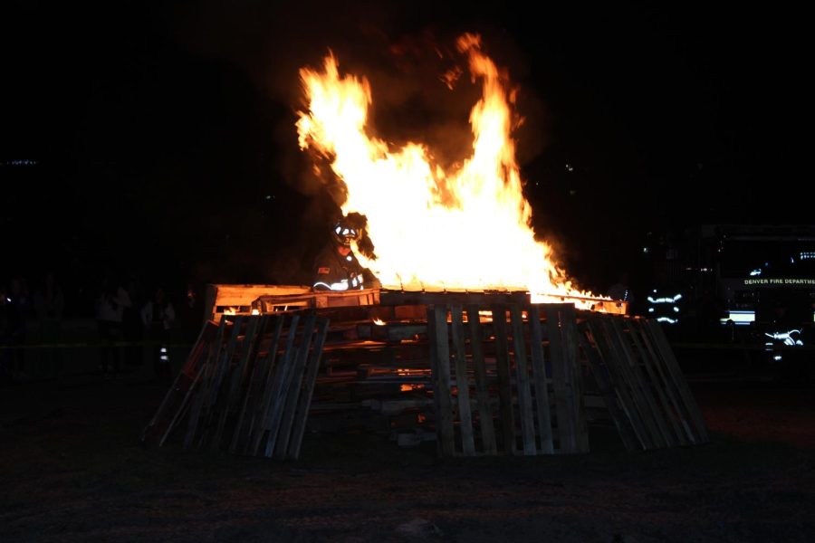 Denver Fire department crews light the annual bonfire