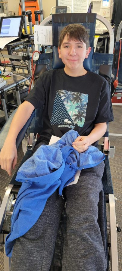 Ayden Wortman donated blood. His donation could save three lives and he gets community service hours. 