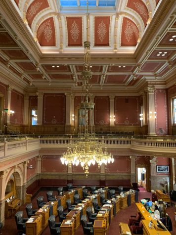 Colorado Senate chambers at the state capitol in Denver. 