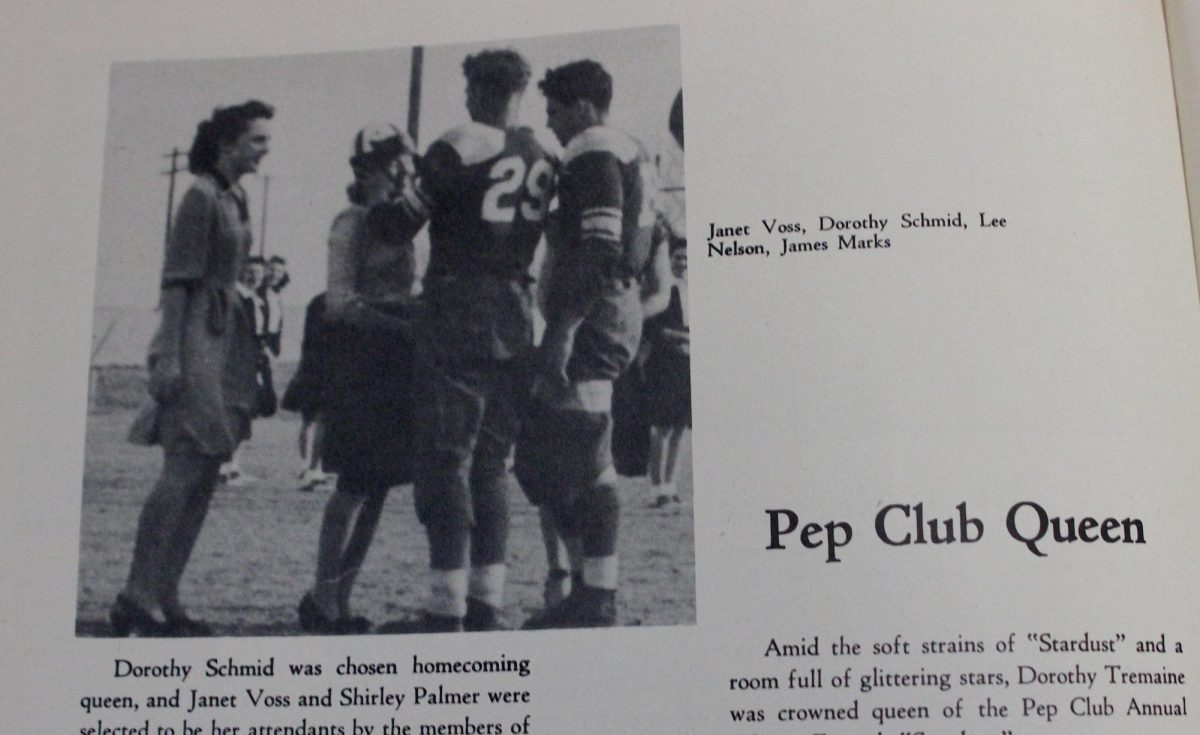 A point of confusion is found in the 1946 yearbook when Dorothy Schmid was also chosen as homecoming queen. It is possible this is the same person but the last names were mixed up. Also, it is possible that one Dorothy was crowned queen and the other Dorothy placed the crown on her head. 