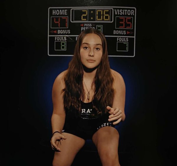 Sophomore Maile Manfre has loved her time on the mat from youth sports to a high school career, “I really like to shoot double legs into a butcher or half.”
