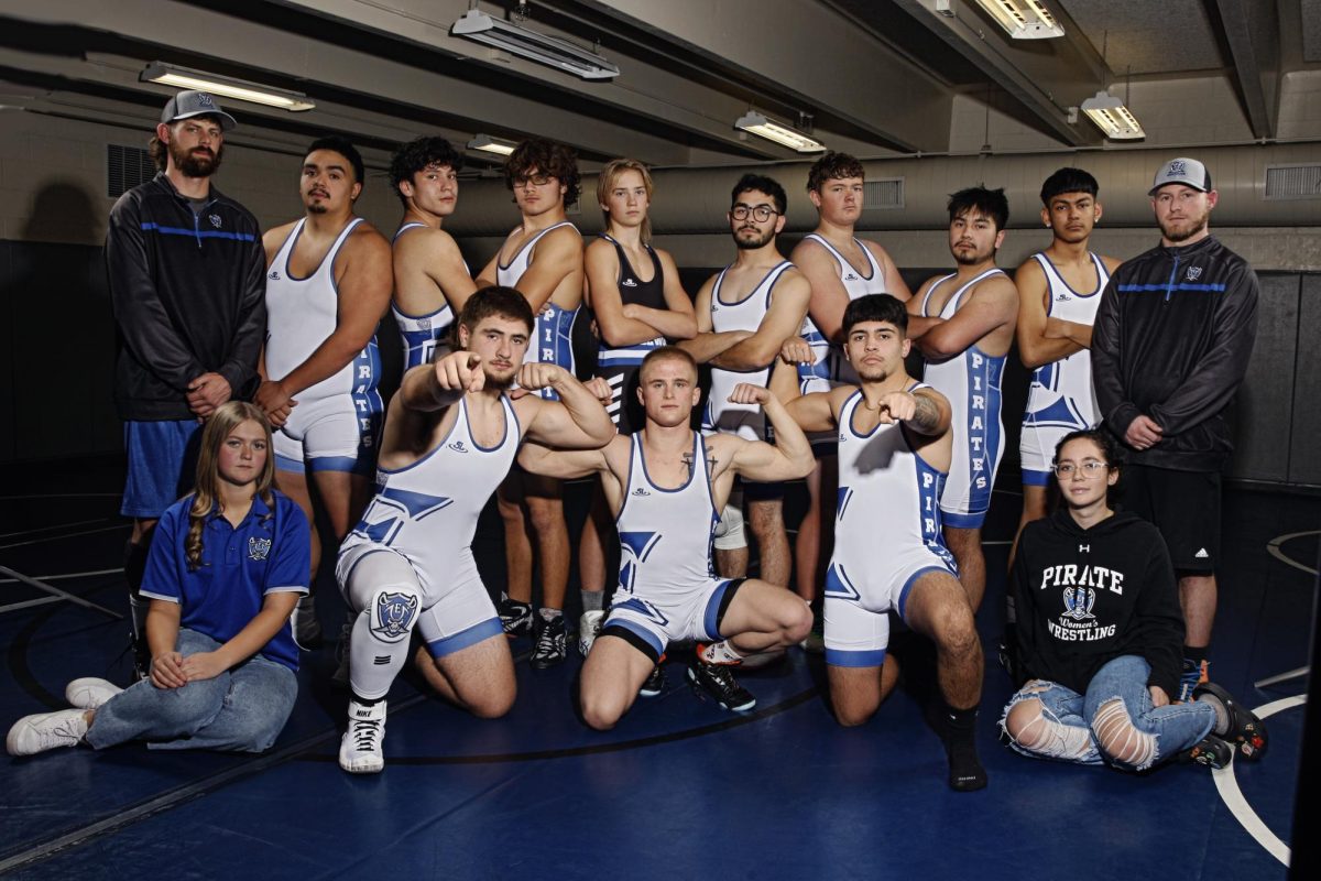 EHS Boys wrestling team is strong this season. Junior Avery Garcia pictured center right. 
