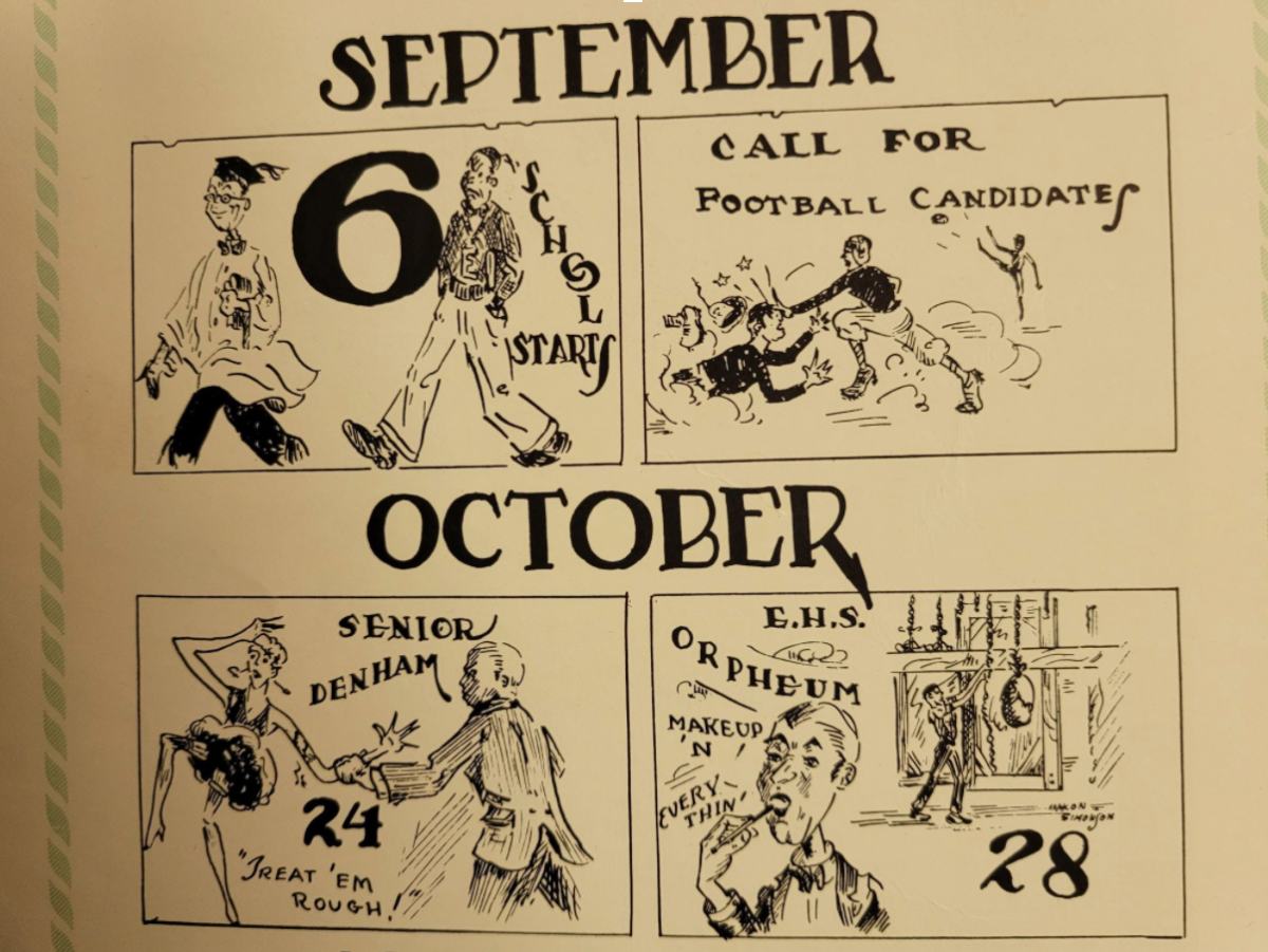 The first rendition of homecoming at EHS was called the Orpheum but rather than it being dress-up days, spirit activities, and a dance, the Orpheum was a display of performances from various clubs at EHS. Later in 1946, there is a mention of Homecoming taking place around the same time of year that it still does today. In 1946, we see the first homecoming queen was named Dorothy Tremaine.