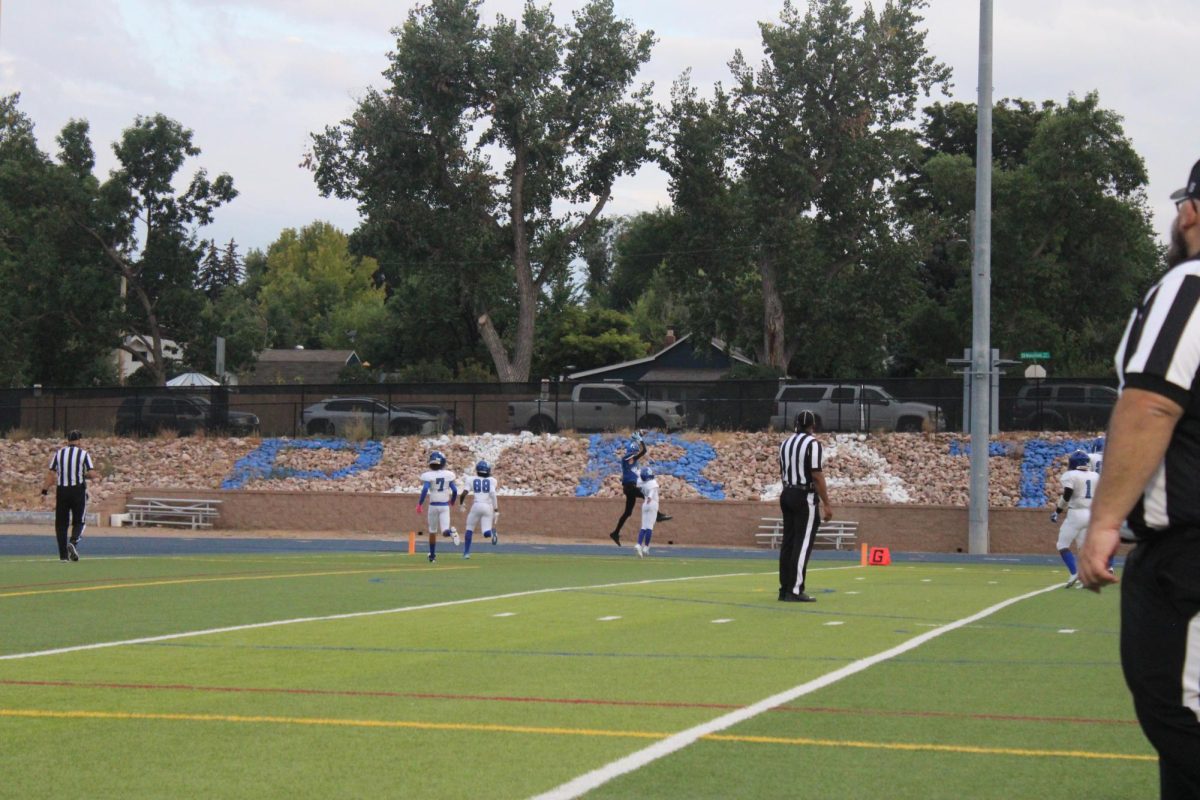 #4 Nate Owens grabs the football out of the air for a touchdown during the game against Hinkley High on August 29, 2025. 