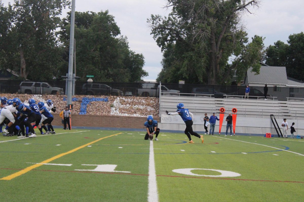 #3 Daniel Cullin makes a kick at the 10 yard line during the game against Hinkley High on August 29, 2025. 