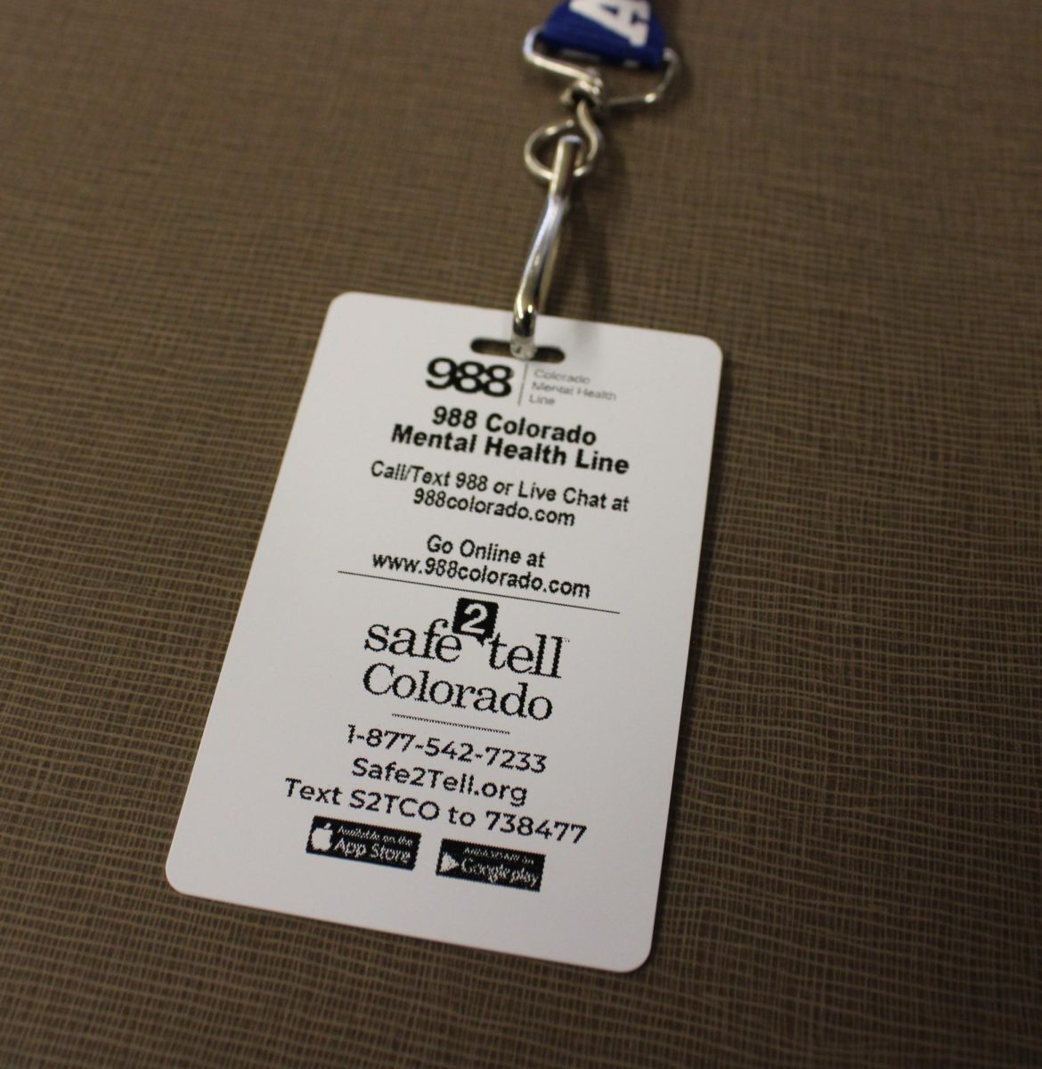 Emergency numbers for mental health are now on the back of your school ID. 